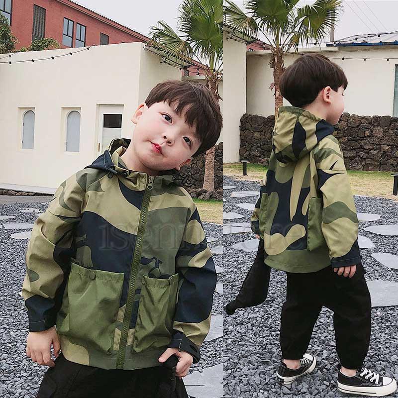 JUMP フード付き迷彩ウィンドブレーカー ウィンドブレーカー 子供服 キッズ ベビー ジュニア 男の子 春秋