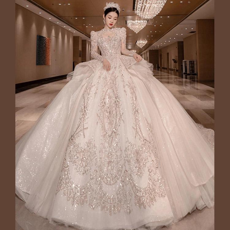 ウェディング ドレス 長袖 トレーンドレス 結婚式ドレス 花嫁 ウェディング ドレス 長袖 トレーンドレス 結婚式ドレス 花嫁