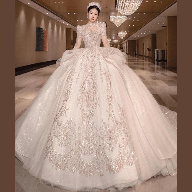 ウェディング ドレス 長袖 トレーンドレス 結婚式ドレス 花嫁 ウェディング ドレス 長袖 トレーンドレス 結婚式ドレス 花嫁