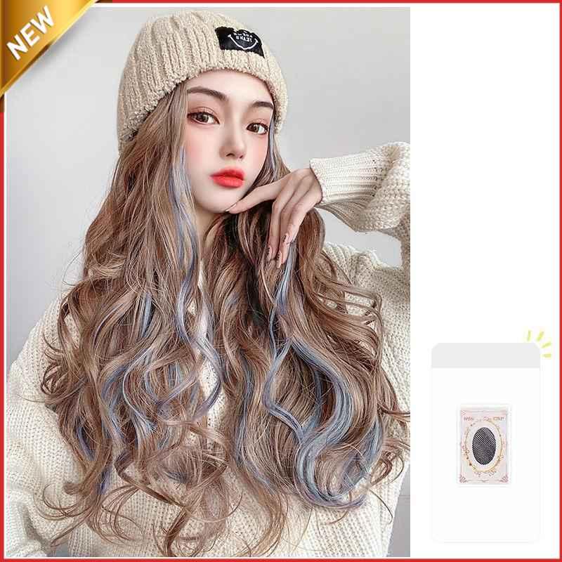 帽子ウィッグ ゆるふわ ロング巻き エクステ 登れ セミロング
