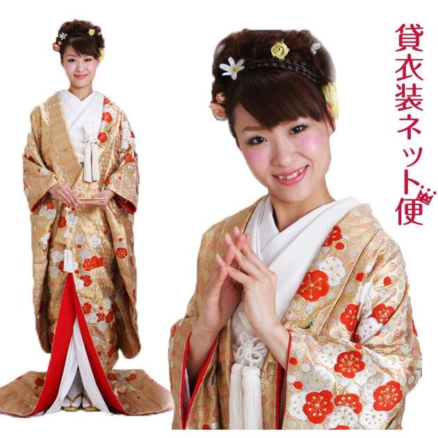 新品 正規品 色打掛 レンタル 格安 紋付袴レンタル フルセット 金色 378 色打掛 紋付袴レンタル 打掛 レンタル 打掛 色打掛レンタル 貸衣装 リモ婚 安い 格安 往復送料無料 Fai0378 貸衣装ネット便 一番の