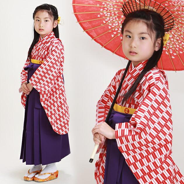 七歳　矢絣袴セット 袴 卒業式 レンタル 赤色 矢絣 幼稚園 5歳 7歳 女の子 七五三 袴