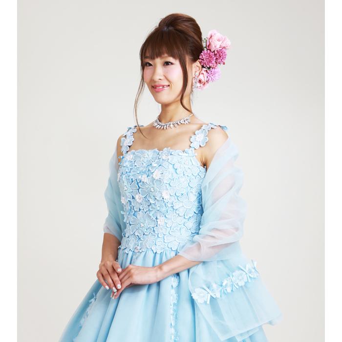 カラードレス レンタル 11号 プリンセスライン/水色 レンタルカラードレス 海外挙式 リモ婚 安い 格安 送料無料 7111_2