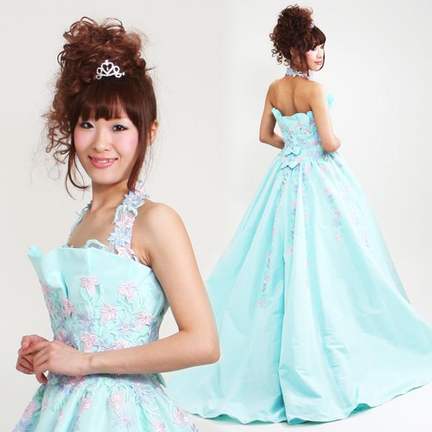 カラードレス レンタル 9号 プリンセスライン/ブルー レンタルカラードレス 海外挙式 リモ婚 安い 格安 送料無料 7228