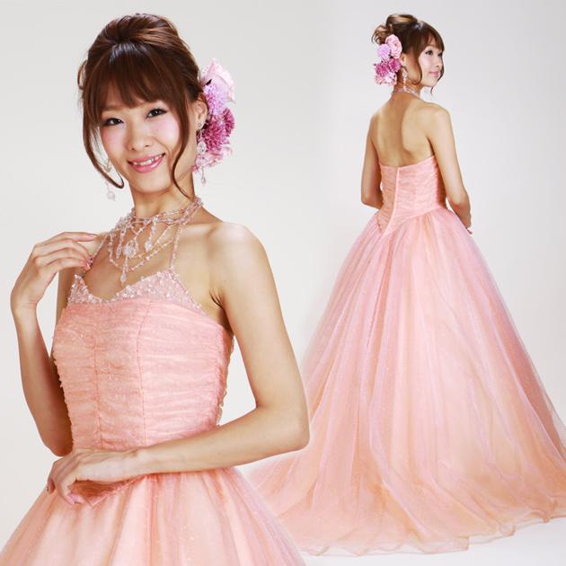 カラードレス レンタル 7号-9号 プリンセスライン/ピンク レンタルカラードレス 海外挙式 リモ婚 安い 格安 送料無料 7305