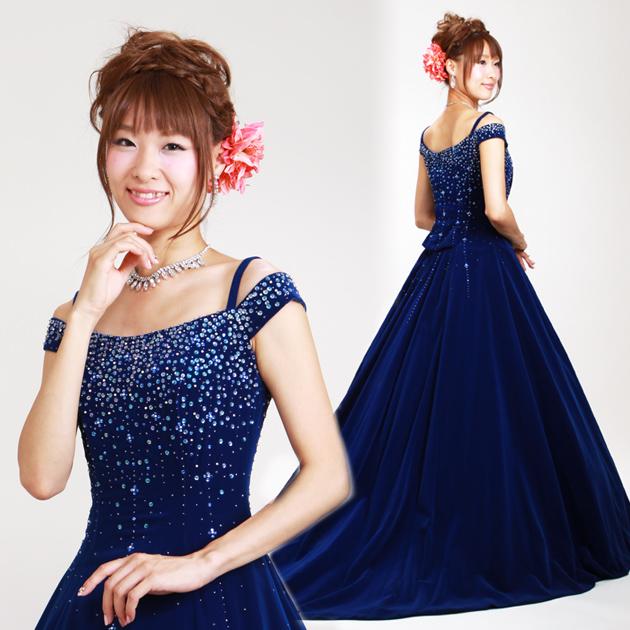 カラードレス レンタル 7号-11号 Aライン/ブルー レンタルカラードレス 海外挙式 リモ婚 安い 格安 送料無料 7314