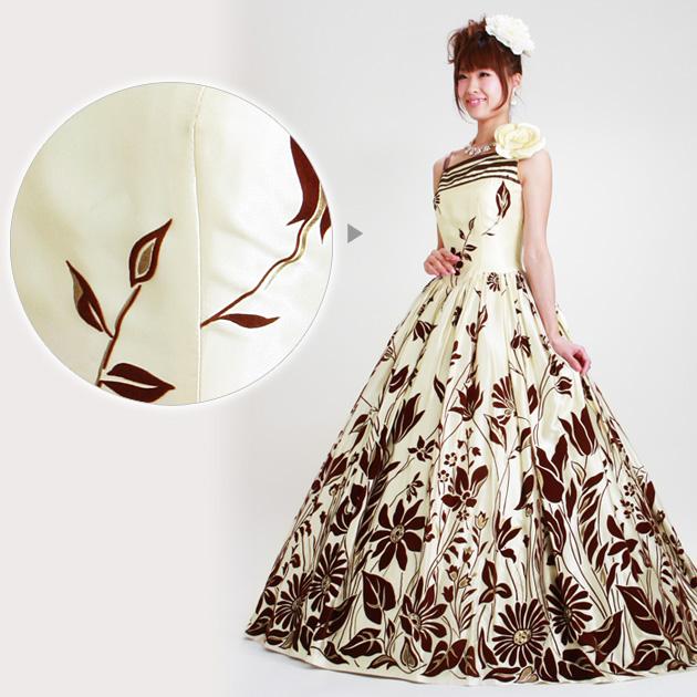 カラードレス レンタル 9号 プリンセスライン/アイボリー レンタルカラードレス 海外挙式 リモ婚 安い 格安 送料無料 7330_1