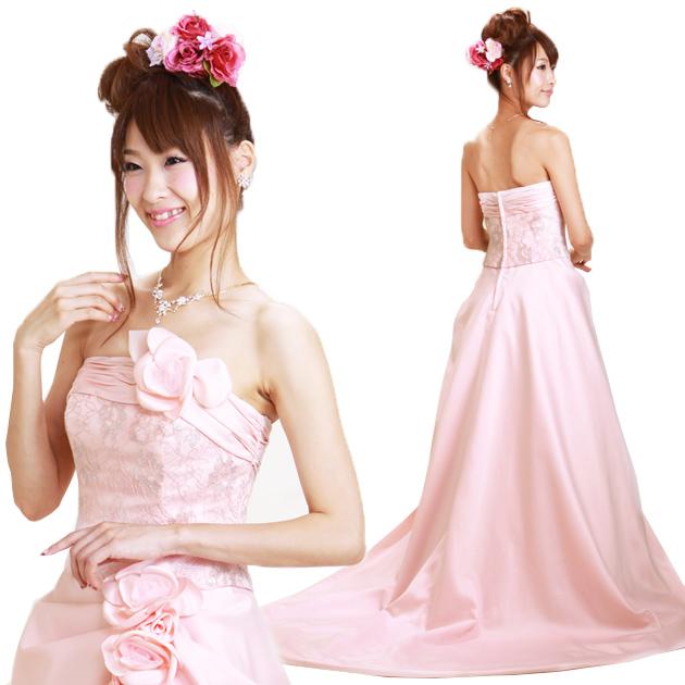 二次会 ドレス レンタル 7号-9号 ピンク Aライン 1060 結婚式 お呼ばれ 服装 フォーマル 演奏会 発表会 披露宴 往復送料無料