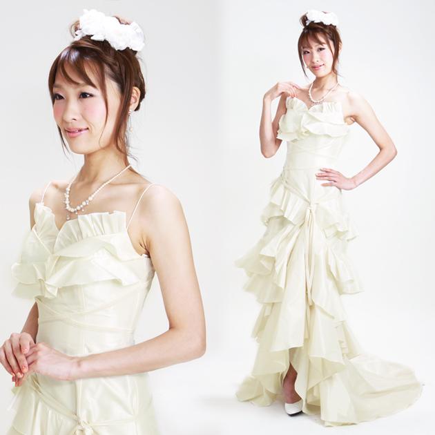 二次会 ドレス レンタル 7号 オフホワイト マーメイドライン 1069 結婚式 お呼ばれ 服装 フォーマル 演奏会 発表会 披露宴 往復送料無料