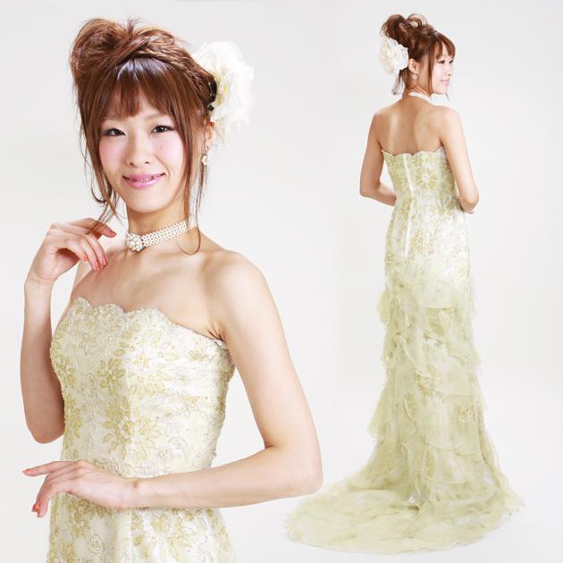 二次会 ドレス レンタル 7号-9号 シャンパンゴールド マーメイドライン 1102 結婚式 お呼ばれ 服装 フォーマル 演奏会 発表会 披露宴 往復送料無料