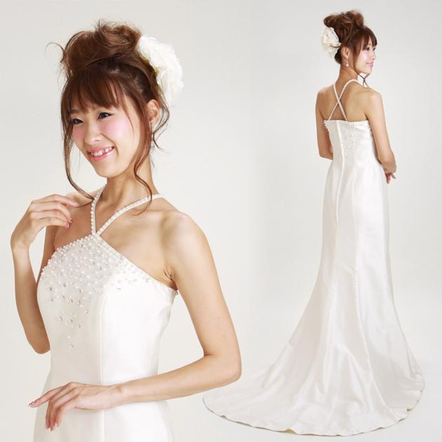 二次会 ドレス レンタル 9号 オフホワイト マーメイドライン 1117 結婚式 お呼ばれ 服装 フォーマル 演奏会 発表会 披露宴 往復送料無料