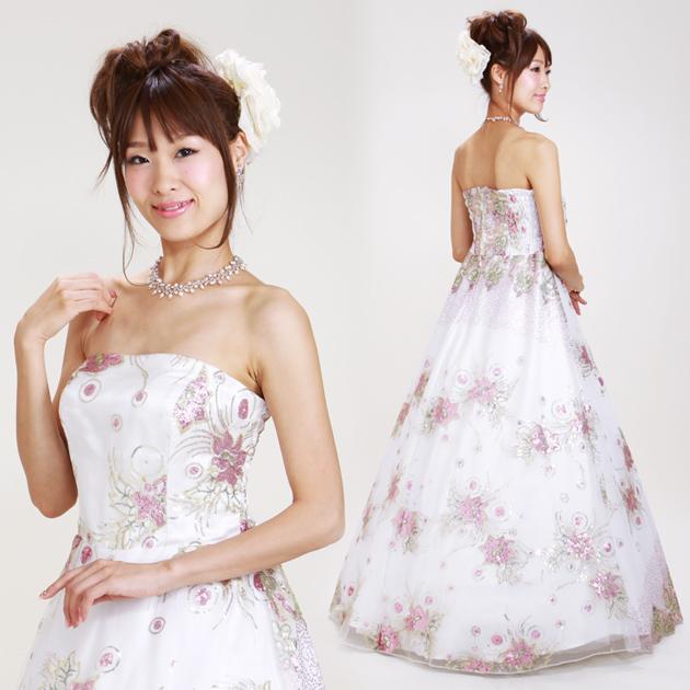 二次会 ドレス レンタル 11号-15号 ホワイト Aライン 1132 結婚式 お呼ばれ 服装 フォーマル 演奏会 発表会 披露宴 往復送料無料
