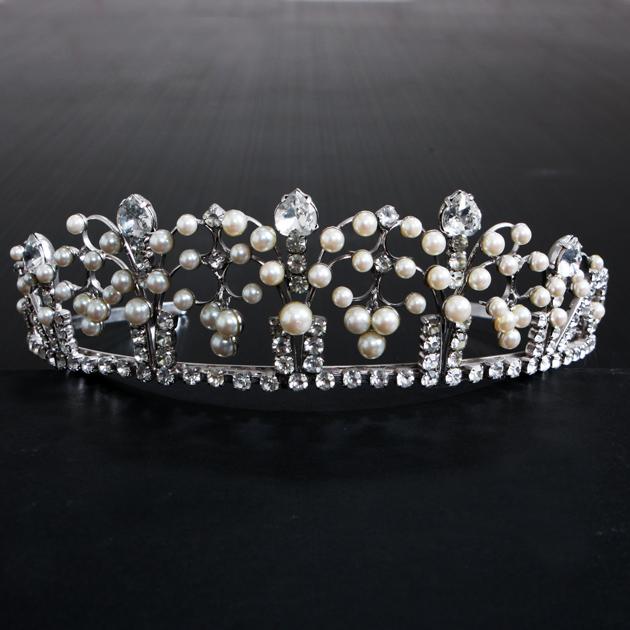 ティアラ レンタル ブライダルアクセサリー 結婚式 シルバー＆パール