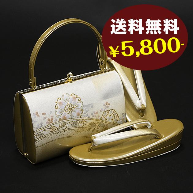 留袖用草履バッグ レンタル 留袖用草履バッグセット ゴールド系-66