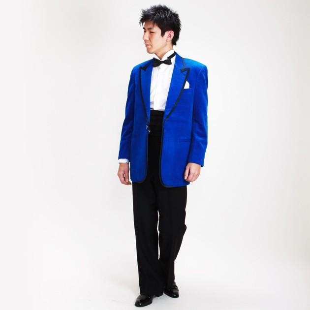 ショールカラー タキシード レンタル L・XLサイズ 175cm〜185cm ブルー