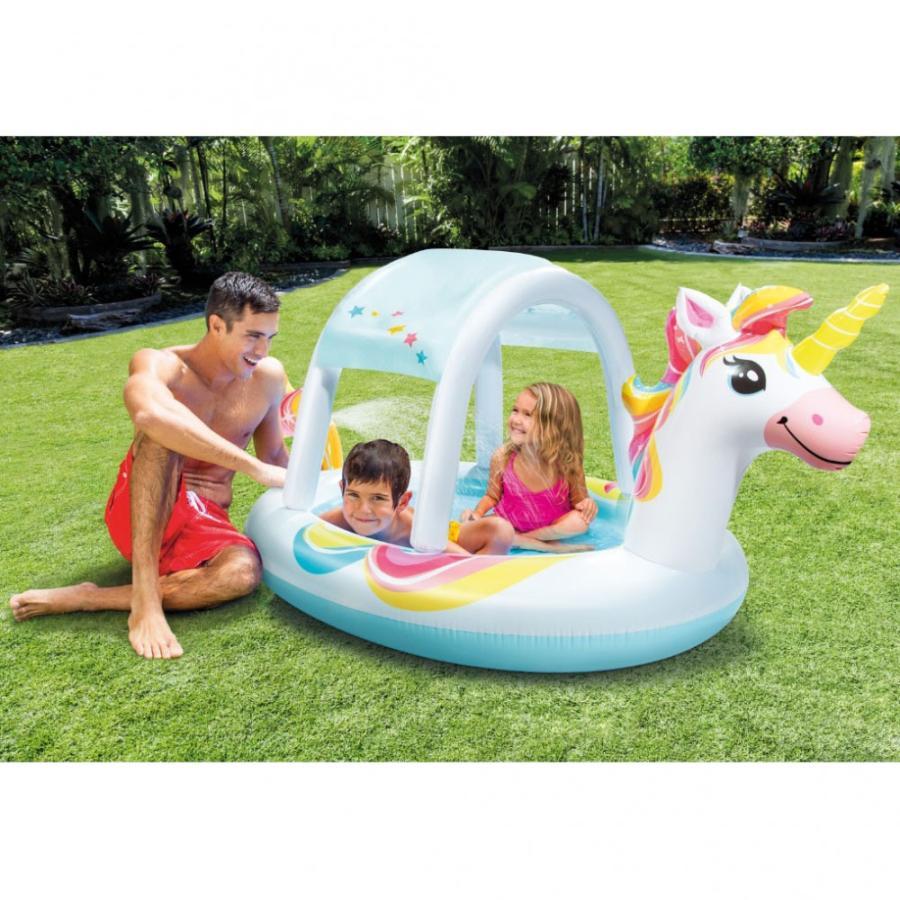 INTEX ユニコーン シャワー＆シェード付きプール 109×132×254cm 屋根 