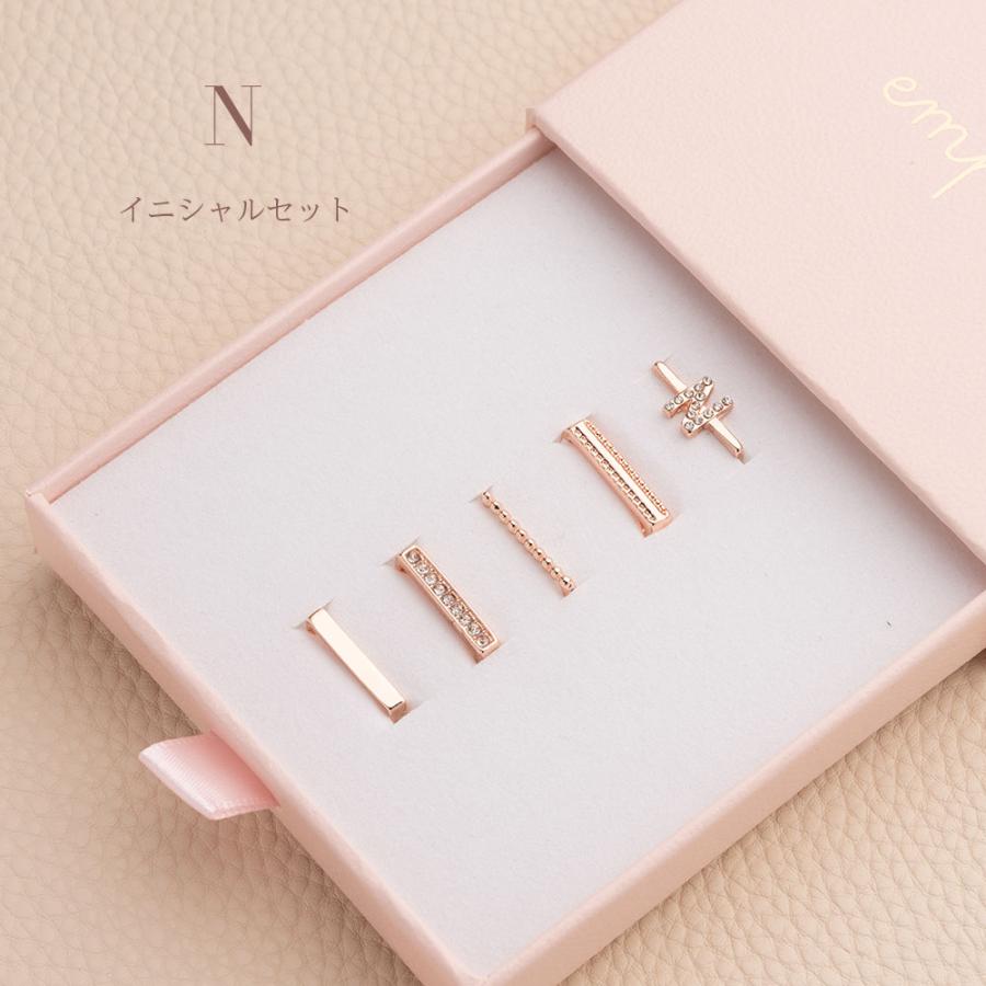 チャーム ミニ アクセサリー for Lily slim / STACY アップルウォッチ バンド 8 7 SE レディース かわいい イニシャル キラキラ 華やか ローズゴールド | エンパイア | 14