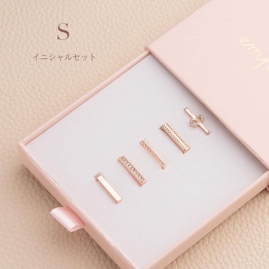 チャーム ミニ アクセサリー for Lily slim / STACY アップルウォッチ バンド 8 7 SE レディース かわいい イニシャル キラキラ 華やか ローズゴールド | エンパイア | 16