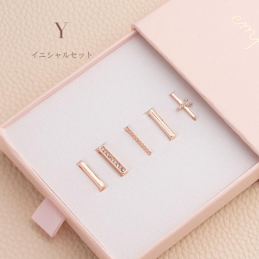 チャーム ミニ アクセサリー for Lily slim / STACY アップルウォッチ バンド 8 7 SE レディース かわいい イニシャル キラキラ 華やか ローズゴールド | エンパイア | 19