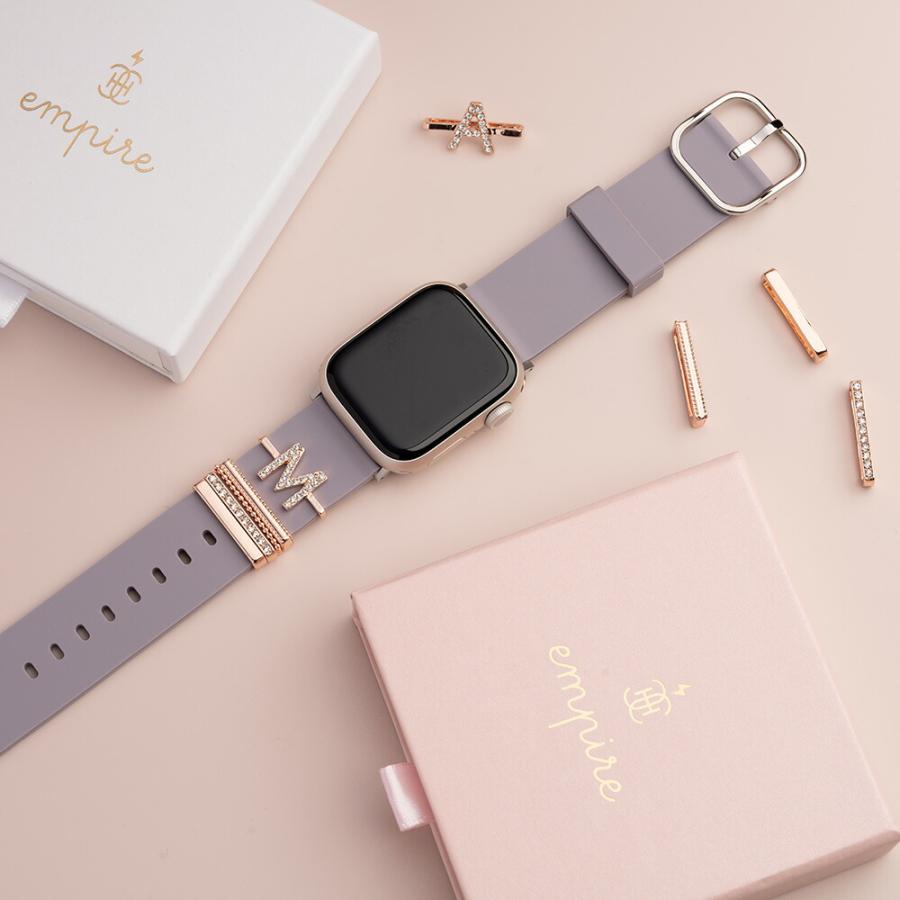 アップルウォッチ バンド チャーム 女性 人気 apple watch アクセサリー for LILY アップルウォッチ バンド 8 7 6 5 4 3 2 1 SE レディース かわいい イニシャル | エンパイア | 06