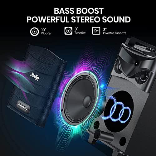 Moukey ワイヤレスマイク スピーカーセット 10インチサブウーファー PAセット 出力160W Bluetooth対応 タブレットホルダー Moukey ワイヤレスマイク