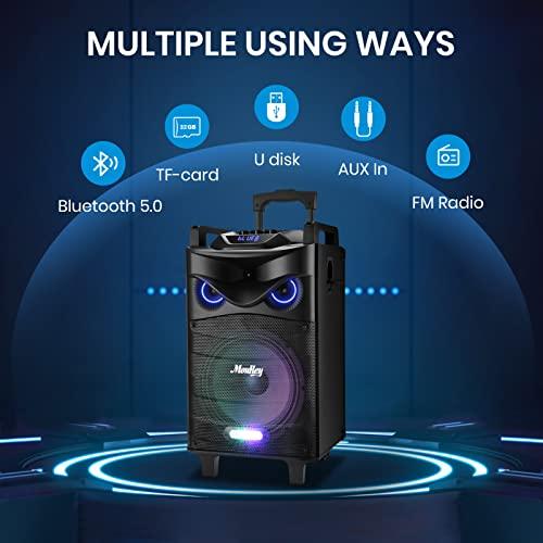 Moukey ワイヤレスマイク スピーカーセット 10インチサブウーファー PAセット 出力160W Bluetooth対応 タブレットホルダー Moukey ワイヤレスマイク