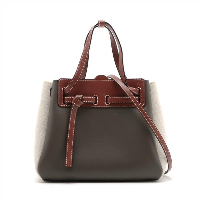 LOEWE 【中古・美品】 ロエベ LAZO ラゾミニ キャンバス×レザー 2way  