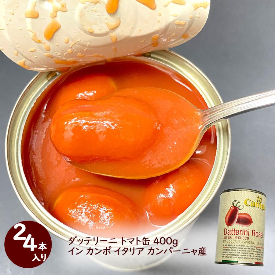 缶詰 ダッテリーニ トマト缶 400g×24缶 イン カンポ イタリア カンパーニャ産 (同梱不可) 南イタリア ポモドーロ トマト 野菜 パスタ ソース スープ｜italiatanicha2