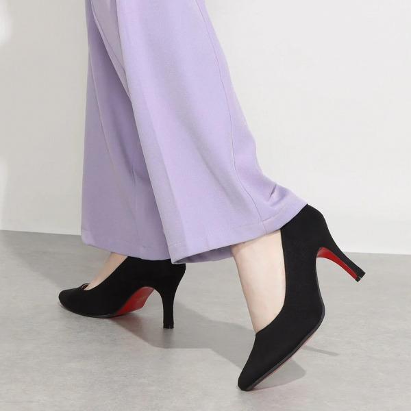 パンプス 黒 赤 痛くない 結婚式 レッドソール ヒール オフィス 通勤