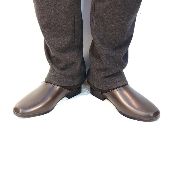 サンダル メンズ 日本製 本革 オフィスサンダル ビジネス 黒 牛革