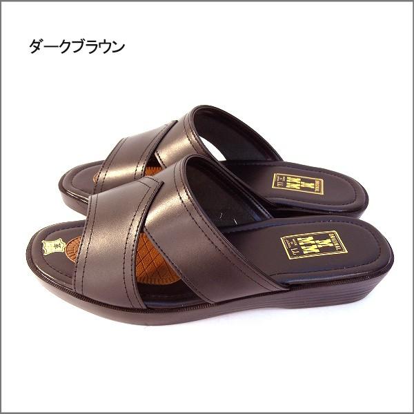 サンダル メンズ 日本製 本革 オフィスサンダル ビジネス牛革 オープン