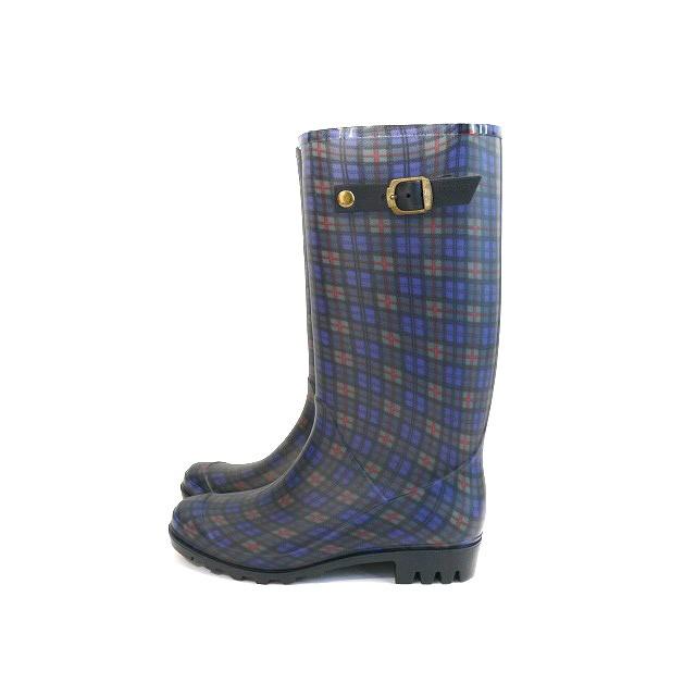 レインブーツ レディース ロング ジョッキー 水玉 ドット チェック