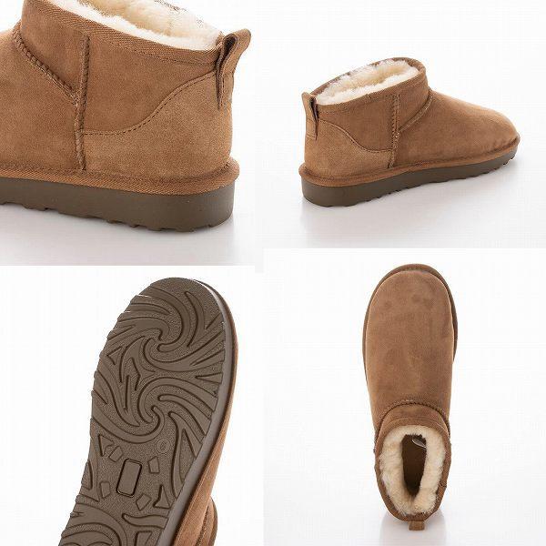 羊毛100％ ムートンブーツ ショート丈 ムートンシューズ シープスキン