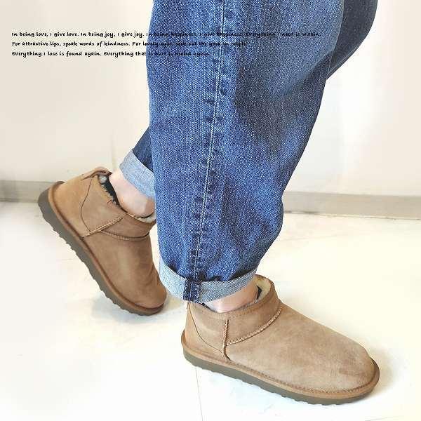 羊毛100％ ムートンブーツ ショート丈 ムートンシューズ シープスキン