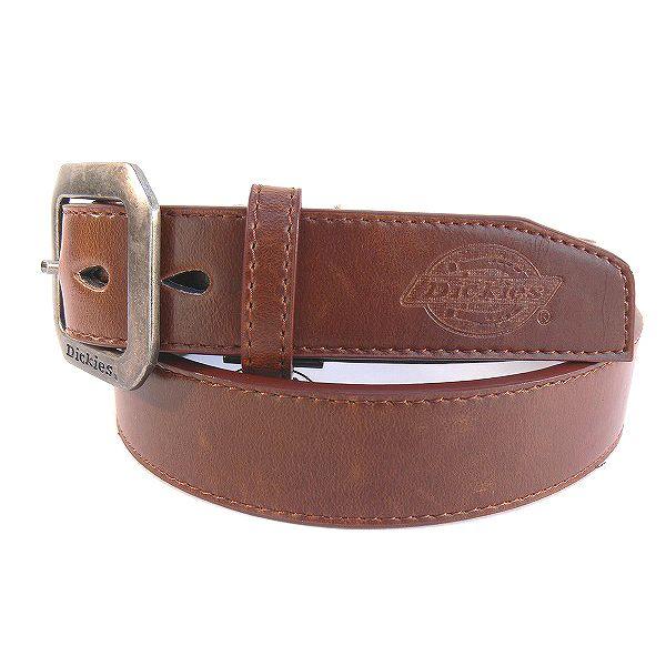 ディッキーズ ベルト Dickies 四角バックル ロゴ入り PUレザーベルト