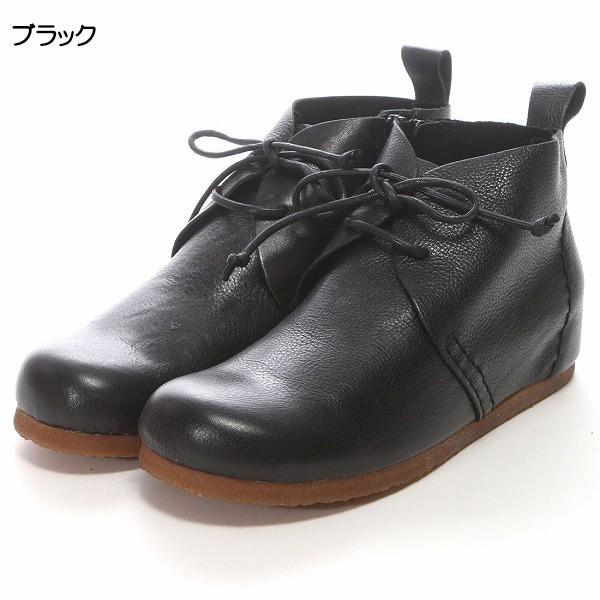 日本製 本革 ショートブーツ レディース フラット ペタンコ 4E