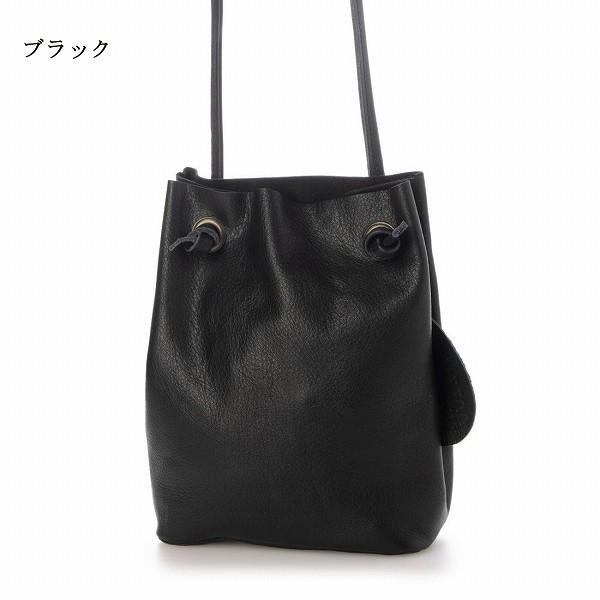 徳島レザー 巾着 ショルダー ポーチ サコッシュ スマホショルダー