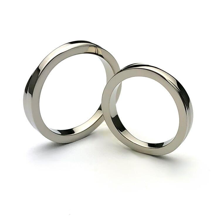 ペアリング 金アレ 刻印無料 純チタン クロス X型 マリッジリング 結婚