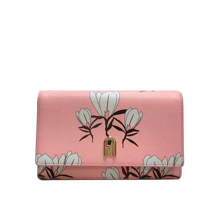 FURLA フルラ ショルダーバッグ toni rosa chiaro 花柄 レザー ピンク 