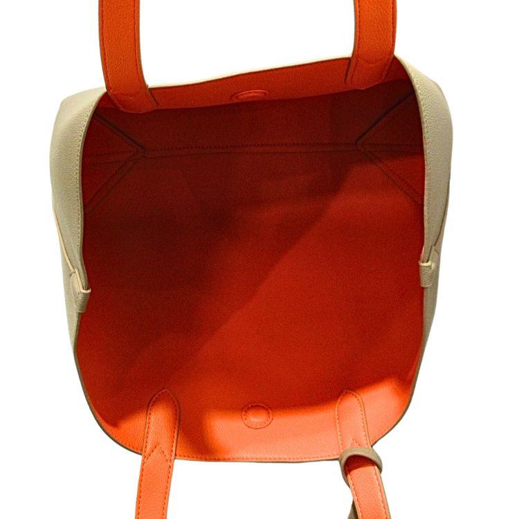 プレゼント トートバッグ ツインセット TWINSET Everywhere リバーシブル ショッパーバッグ カーフレザー 本革 ブランド オレンジ ベージュ (t77)_16