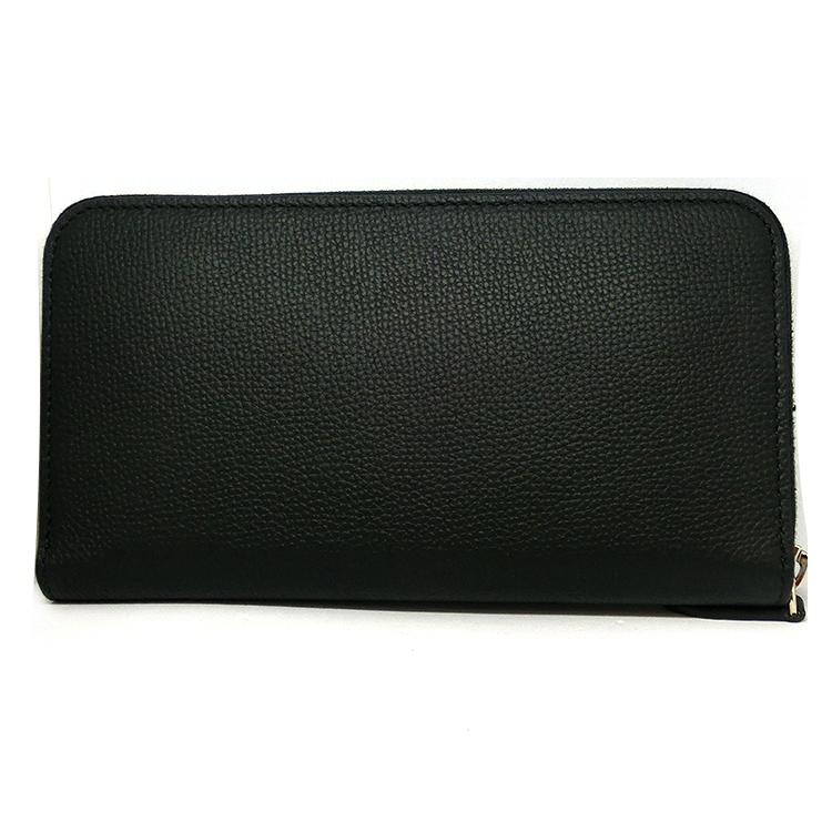 バーバリー Burberry ラウンドジップ 黒 レザー 長財布 本革