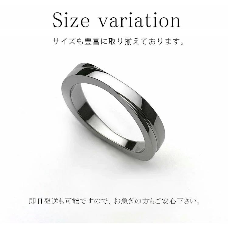 プレゼント 指輪 金属アレルギー 純チタン つけっぱなし チタンリング クロス X型 刻印無料 (ND)の画像