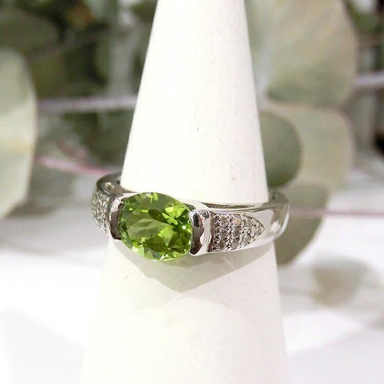 クリスマス プレゼント 指輪 リング ペリドット 8月誕生石 PT900