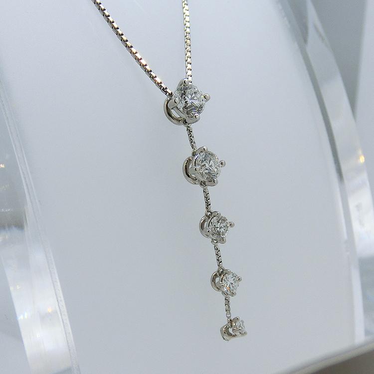 プレゼント ネックレス 18金 ホワイトゴールド ダイヤモンド 