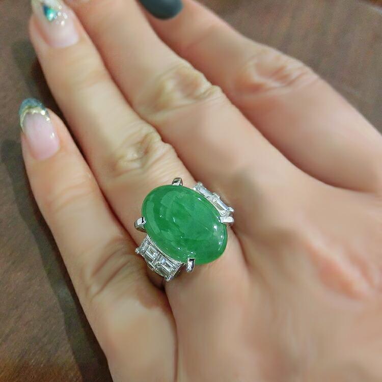 父の日 翡翠 リング プラチナ PT ヒスイ(5月誕生石) 天然石 ジェダイト  