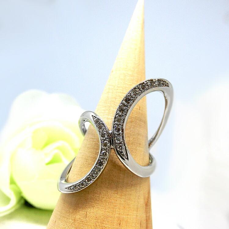 プレゼント リング プラチナ 900 指輪 ダイヤモンド D-0.3ct PT デザイン 大きめ 1点もの 13号 おしゃれ 指が長く見えるの画像