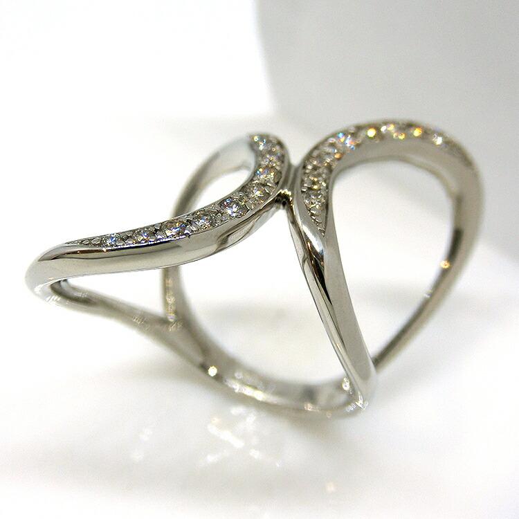 プレゼント リング プラチナ 900 指輪 ダイヤモンド D-0.3ct PT デザイン 大きめ 1点もの 13号 おしゃれ 指が長く見えるの画像