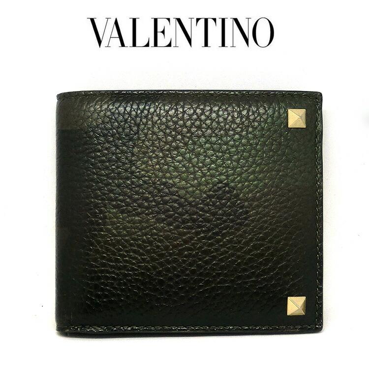VALENTINO バレンチノ 財布 二つ折り財布 迷彩柄 レザー VALENTINO バレンチノ 財布 二つ折り財布 迷彩柄 レザー