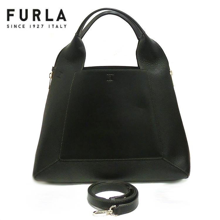 プレゼント フルラ ショルダーバッグ ジルダ Lサイズ FURLA WB00468 BX0181 GILDA L TOTE MARMO c ブラック 2WAY レザー A4  (t62)