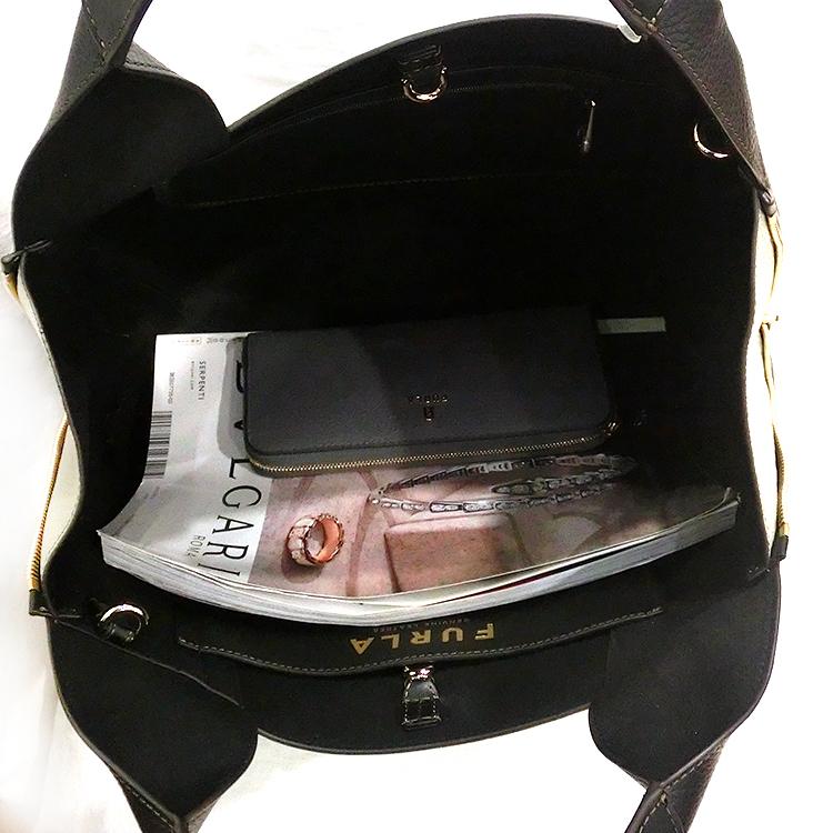 プレゼント フルラ ショルダーバッグ ジルダ Lサイズ FURLA WB00468 BX0181 GILDA L TOTE MARMO c ブラック 2WAY レザー A4  (t62)の画像